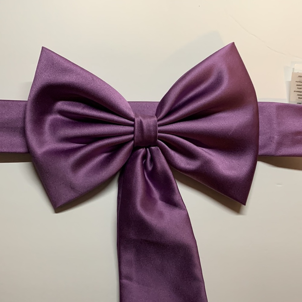 Satin Flower Girl Sash with Back Bow Color Wisteria